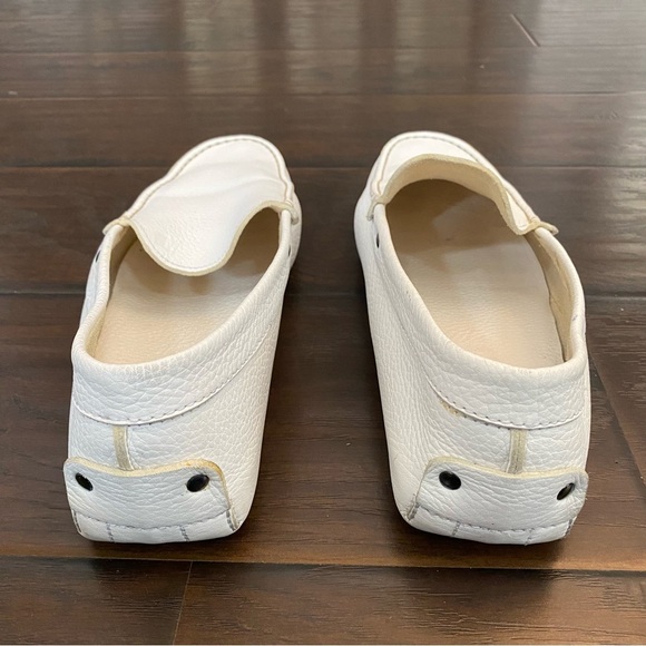 Tod’s white leather driving moccasin loafers men’s size 8 USA size fits 9 - Picture 4 of 9